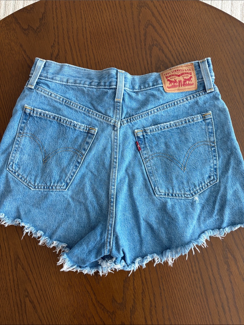 Levis Denim Distressed High-Waisted Mom Shorts - Picture 4 of 4